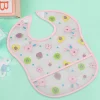 Crumb Catcher Waterproof Feeding Bib Strawberry Rabbit Pink