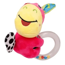 Cuddle Animal Pink Rattle