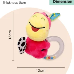 Cuddle Animal Pink Rattle