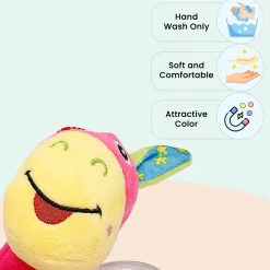 Cuddle Animal Pink Rattle