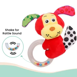 Cuddle Puppy Red Rattle