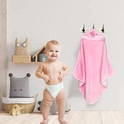 Cute Bunny Pink Hooded Bubble Blanket