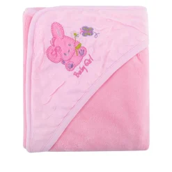 Cute Bunny Pink Hooded Bubble Blanket