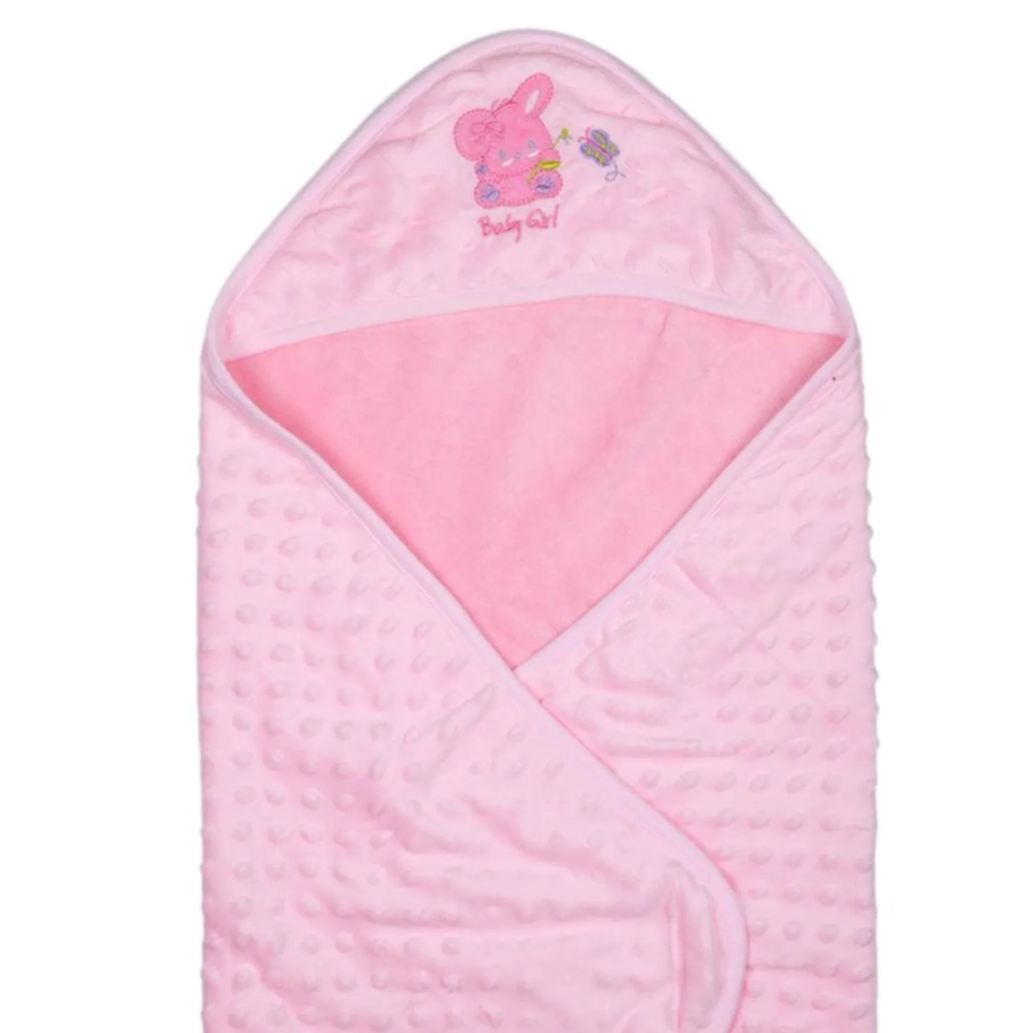 Cute Bunny Pink Hooded Bubble Blanket