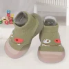 Cute Eye Anti-Skid Slip-On Rubber Sole Shoes - Olive Green
