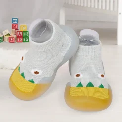 Cute Eye Anti-Skid Slip-On Rubber Sole Shoes - Grey, Yellow