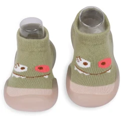 Cute Eye Anti-Skid Slip-On Rubber Sole Shoes - Olive Green