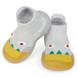 Cute Eye Anti-Skid Slip-On Rubber Sole Shoes - Grey, Yellow