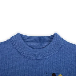 Cute Giraffe Premium Full Sleeves Knitted Sweater - Blue And White