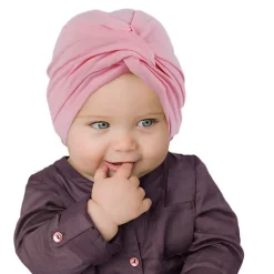 Cute Knotted Turban Cap Infant Beanie - Pink