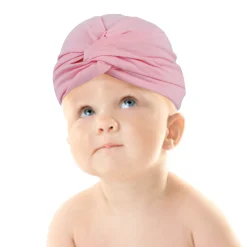 Cute Knotted Turban Cap Infant Beanie - Pink