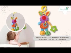 Cute Purple Hanging Pulling Toy With Teether