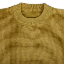 3D Neck Tie Premium Full Sleeves Knitted Sweater - Mustard