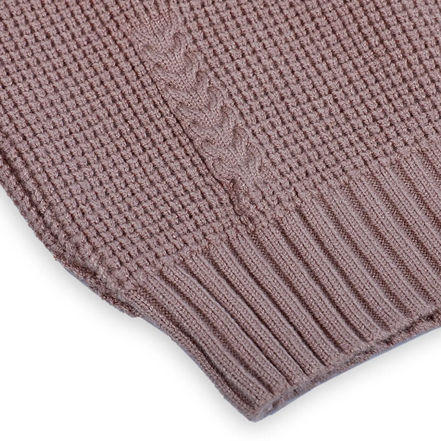 3D Neck Tie Premium Full Sleeves Knitted Sweater - Brown