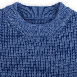 3D Neck Tie Premium Full Sleeves Knitted Sweater - Blue