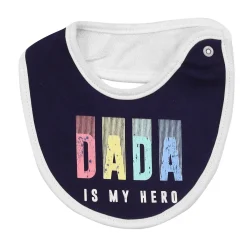 Dada And Mama Are My Heroes Blue And White 3 Pk Bibs