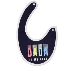 Dada And Mama Are My Heroes Blue And White 3 Pk Bibs