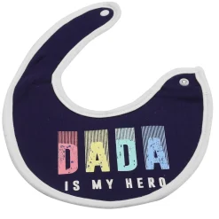 Dada And Mama Are My Heroes Blue And White 3 Pk Bibs