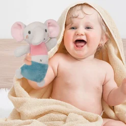 Dancing Elephant White Handheld Rattle Toy
