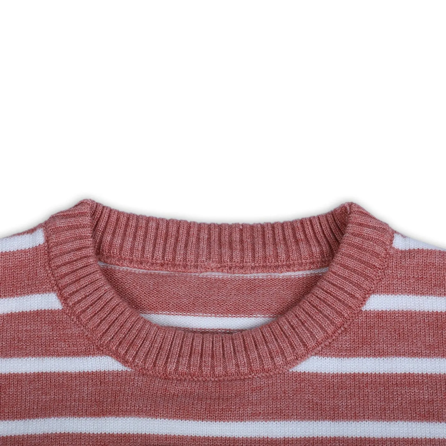 Dashing Dino Striped Premium Full Sleeves Knitted Sweater - Reddish Brown