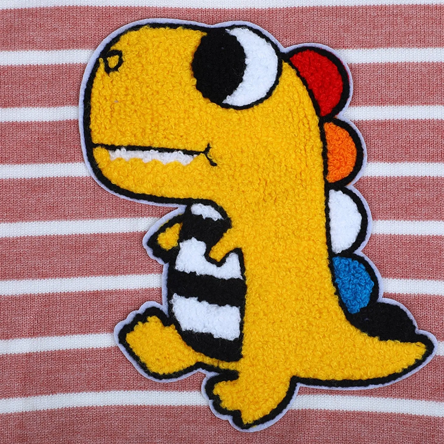 Dashing Dino Striped Premium Full Sleeves Knitted Sweater - Reddish Brown