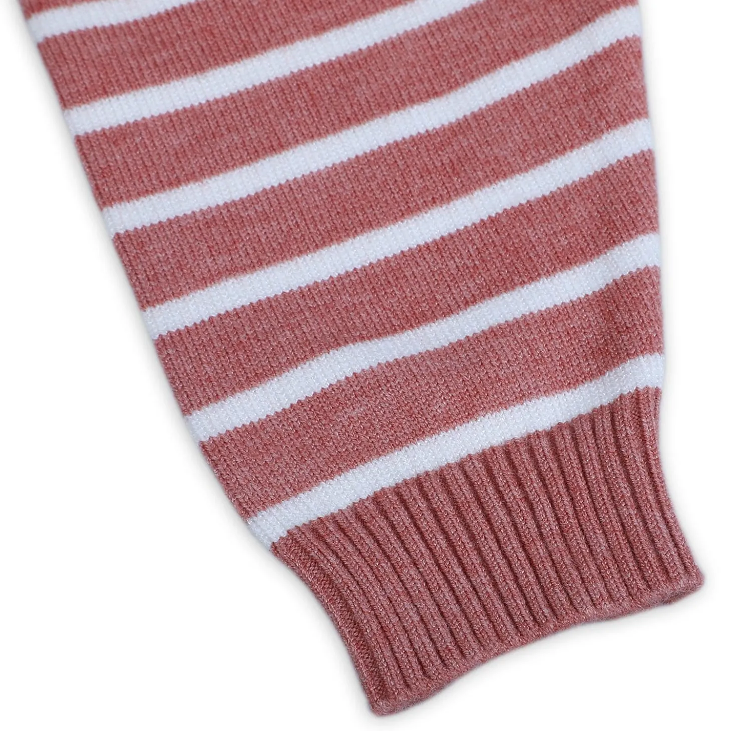 Dashing Dino Striped Premium Full Sleeves Knitted Sweater - Reddish Brown