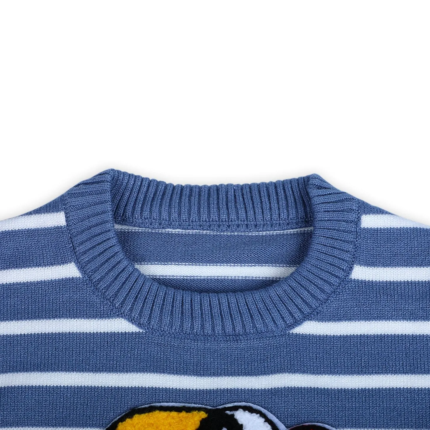 Dashing Dino Striped Premium Full Sleeves Knitted Sweater - Blue