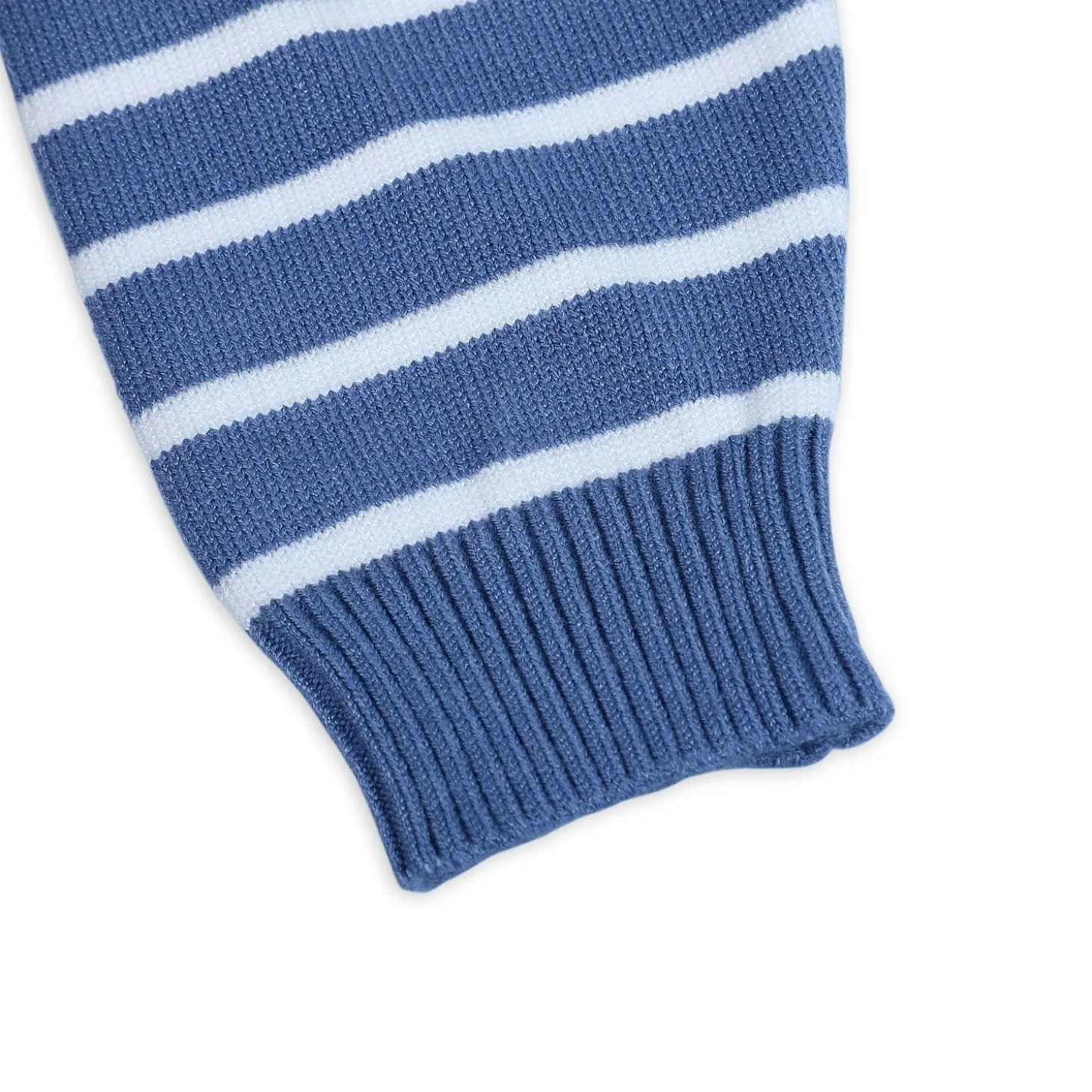 Dashing Dino Striped Premium Full Sleeves Knitted Sweater - Blue