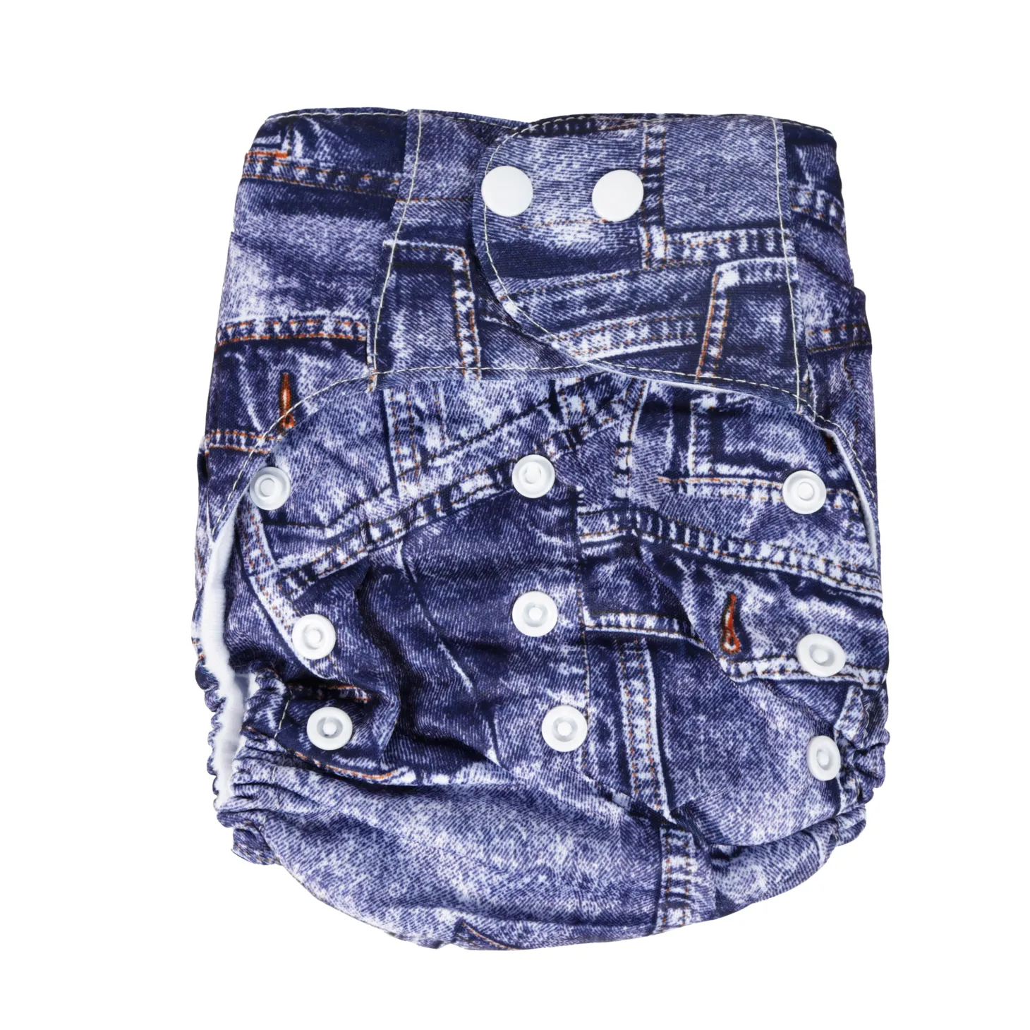 Denim Print Blue Adjustable & Washable Diaper