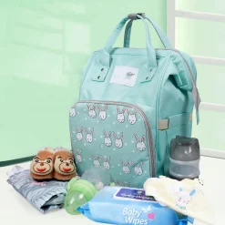 Diaper Bag Maternity Backpack Rabbit Green