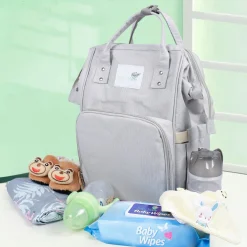 Diaper Bag Maternity Backpack Solid Grey