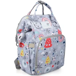 Diaper Bag Maternity Backpack Winter Wonderland Grey