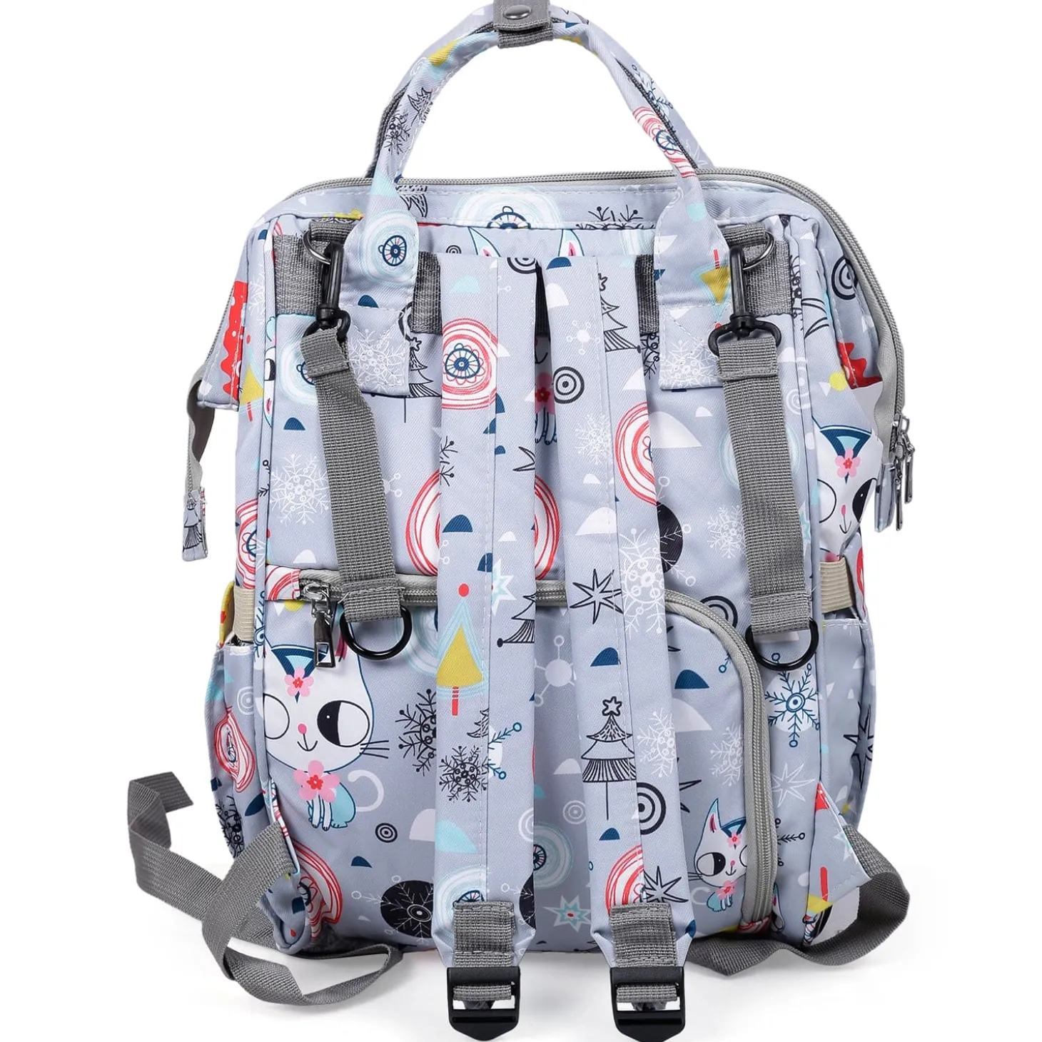 Diaper Bag Maternity Backpack Winter Wonderland Grey