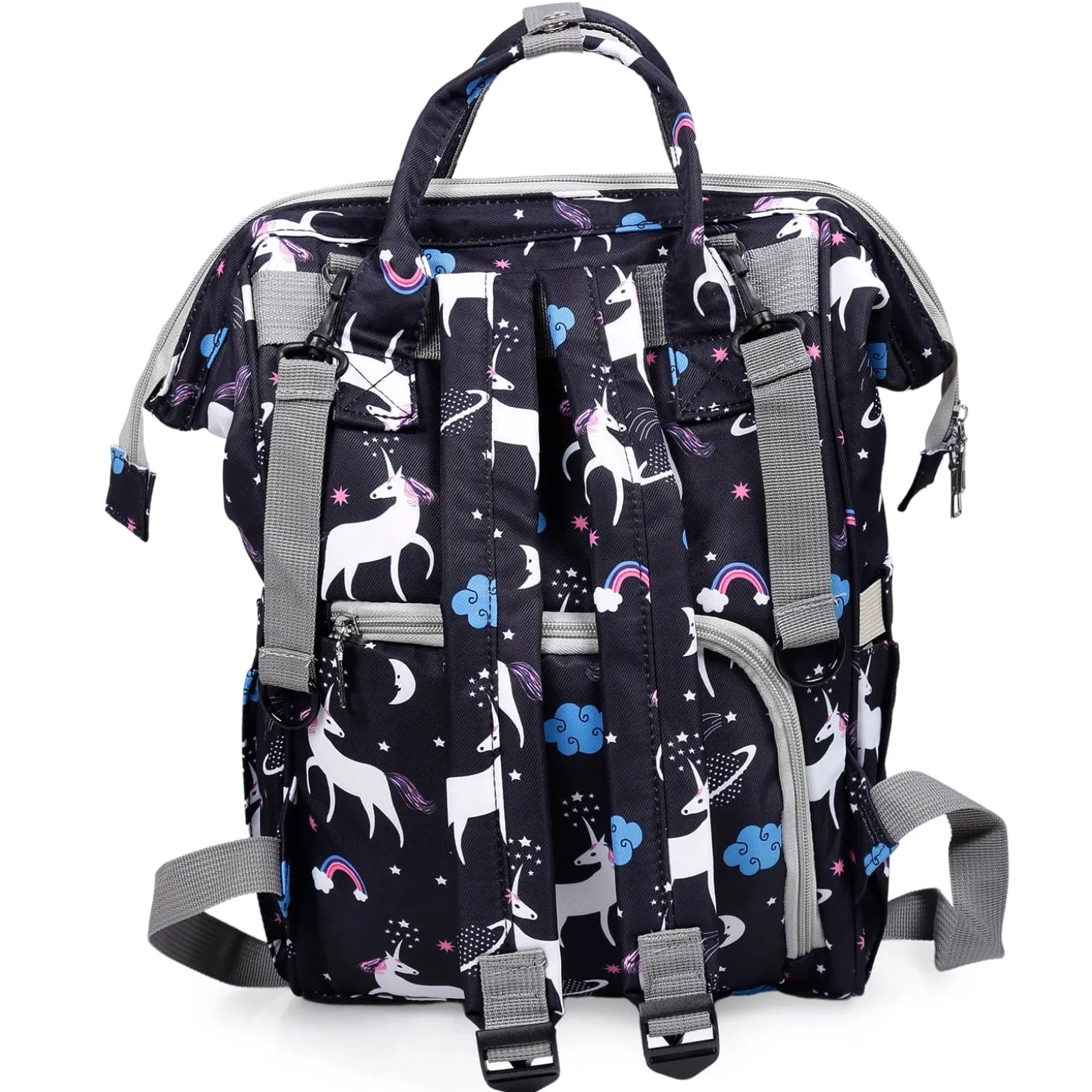 Diaper Bag Maternity Backpack Unicorn Black