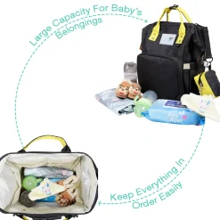 Diaper Bag Maternity Backpack Solid Black