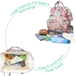 Diaper Bag Maternity Backpack Abstract Peach
