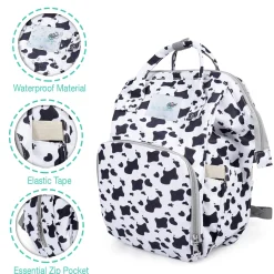 Diaper Bag Maternity Backpack Cow Black And White