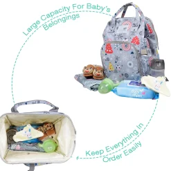 Diaper Bag Maternity Backpack Winter Wonderland Grey