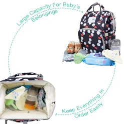 Diaper Bag Maternity Backpack Flamingo Black