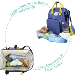 Diaper Bag Maternity Backpack Solid Blue
