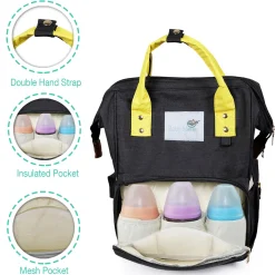 Diaper Bag Maternity Backpack Solid Black