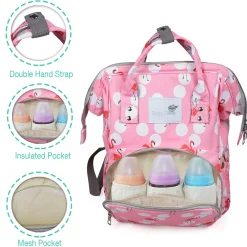 Diaper Bag Maternity Backpack Flamingo Pink