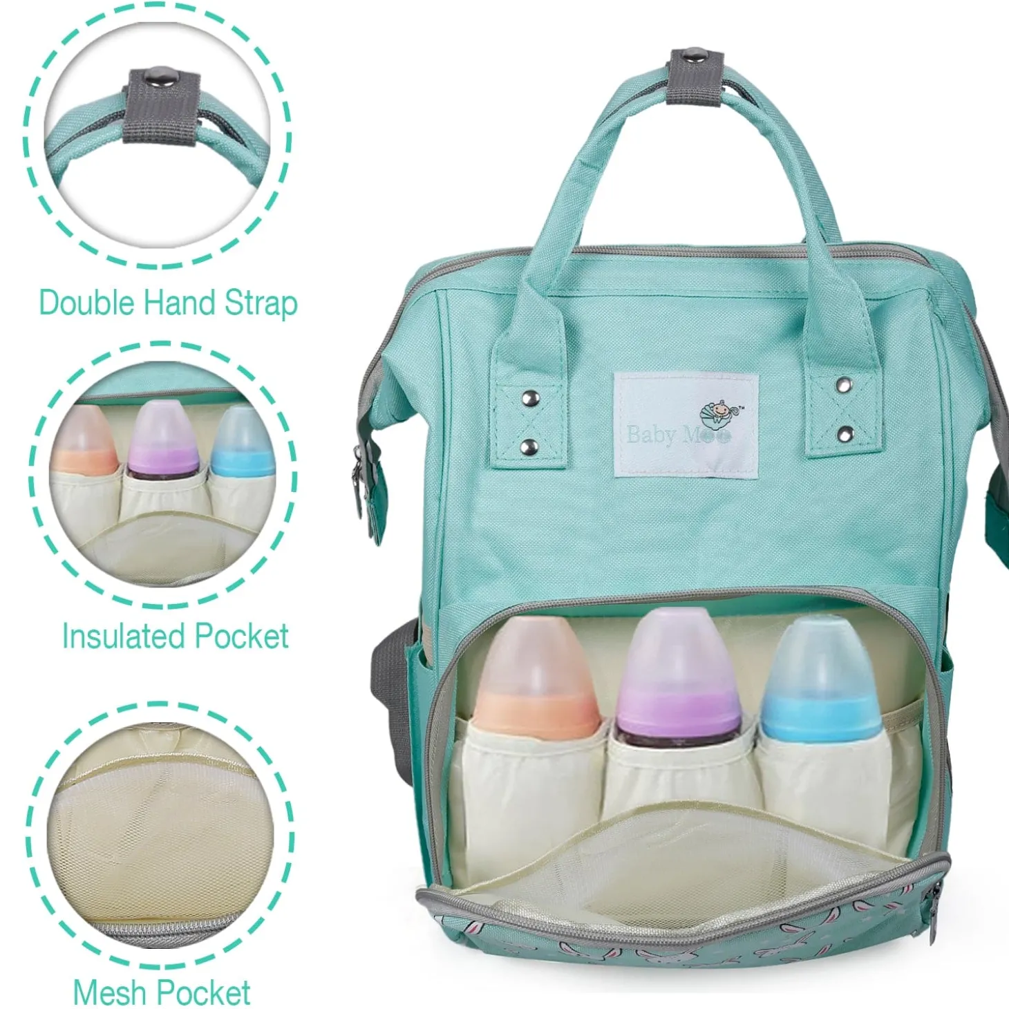 Diaper Bag Maternity Backpack Rabbit Green
