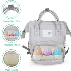 Diaper Bag Maternity Backpack Solid Grey