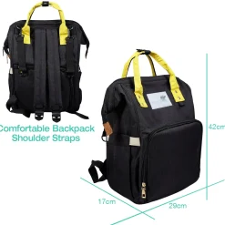 Diaper Bag Maternity Backpack Solid Black