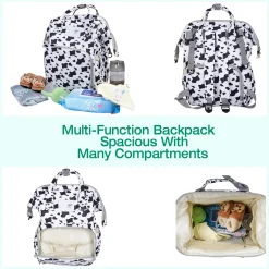 Diaper Bag Maternity Backpack Cow Black And White