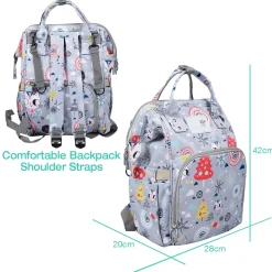 Diaper Bag Maternity Backpack Winter Wonderland Grey