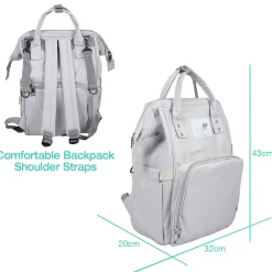 Diaper Bag Maternity Backpack Solid Grey