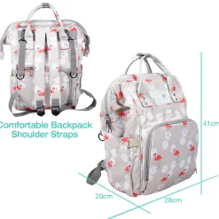 Diaper Bag Maternity Backpack Flamingo Beige