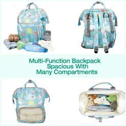 Diaper Bag Maternity Backpack Spring In The Garden Blue